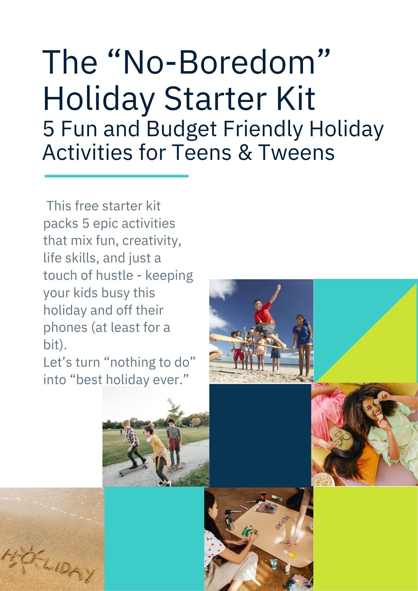 FREEBIE - 5 HOLIDAY ACTIVITIES FOR TEENS AND TWEENS